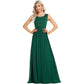 Robe tendance à col rond et coutures en dentelle