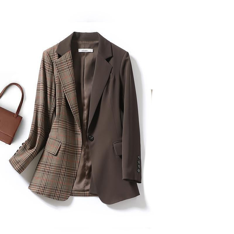 Suit Jacket Panel Plaid Design Feels Small