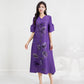 Women's Fashion Temperament Printed Pleated Dress