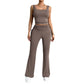 Casual Solid Color Slim Fit Vest Pants Suit