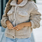Manteau d'hiver en laine kaki pour femme, épais et chaud, à manches longues