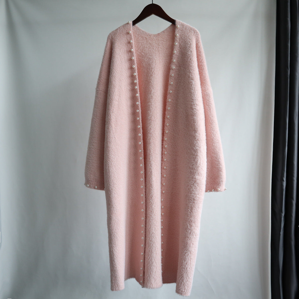 Women's Beaded Mink Fleece Knitted Cardigan