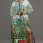 Women's Floral Print Long-sleeved Shirt Dress