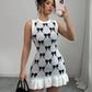 Women's Elegant French Chic Dress In Black And White