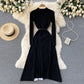 Women's Color Changing Pleated Slim Waisted Swing Dress