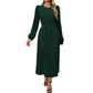 Women's Dress Long Sleeve Pleated Round Neck