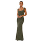 Robe moulante dos nu fendue pour femme