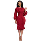 Robe fourreau à col ras du cou et couleur unie pour femme