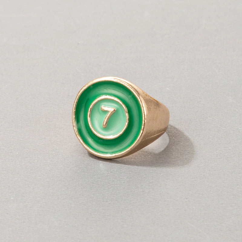 Cute Cartoon Dripping Oil Ins Wind Color Multi-element Single Ring