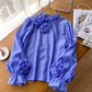 European And American Simple Lantern Sleeve Shirt Women