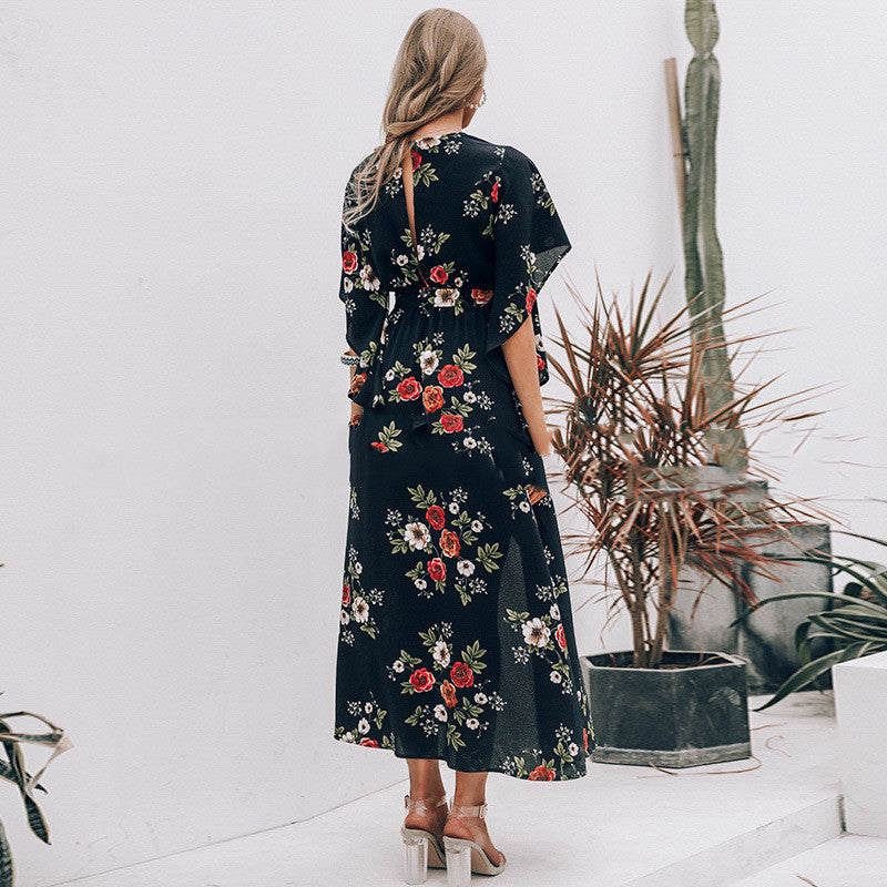Printed Long Dress Womens Slit Dress Sale