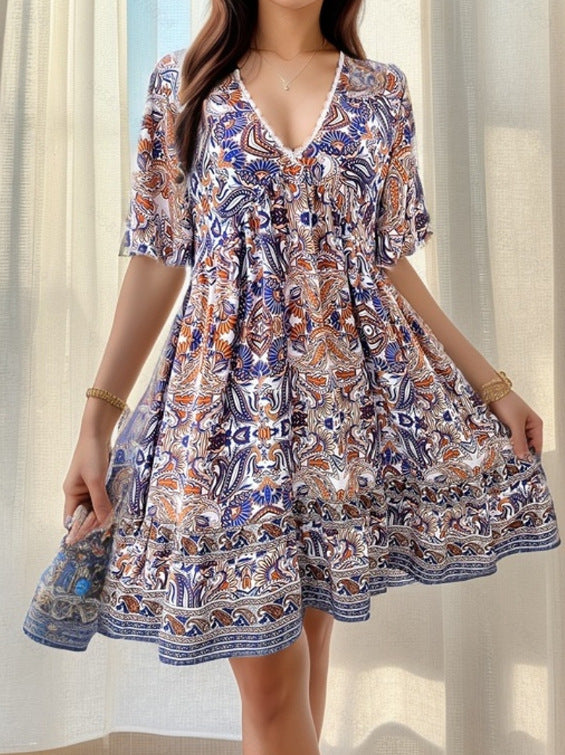 Female Casual Printing Ladies Dress