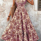 Stylish And Elegant V-neck Short-sleeve Vintage-print Dress