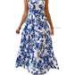 Sleeveless Lace Printing Fashion Midi Dress