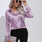 One Button Satin Shirt Temperament Long Sleeve Shirt