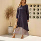 Long Sleeve Fake Two-piece Printed Dress