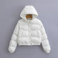 Veste à capuche courte, style rétro, ample, décontractée et polyvalente, à manches longues