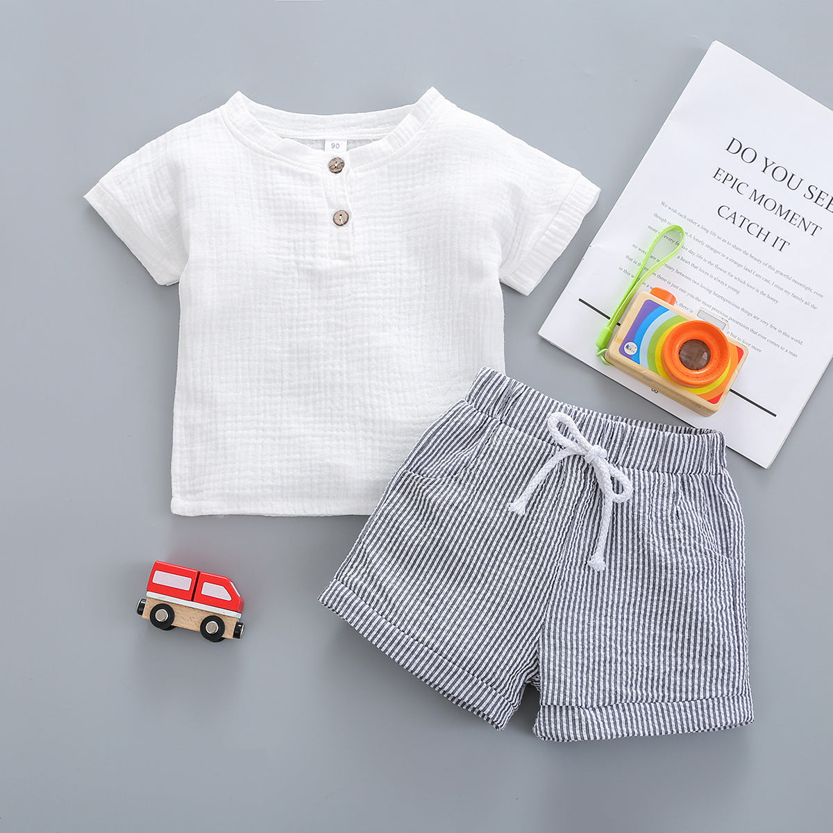 Pullover Top Plus Shorts Suit Cotton