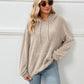 Pull tricoté à capuche et à rayures avec poche kangourou