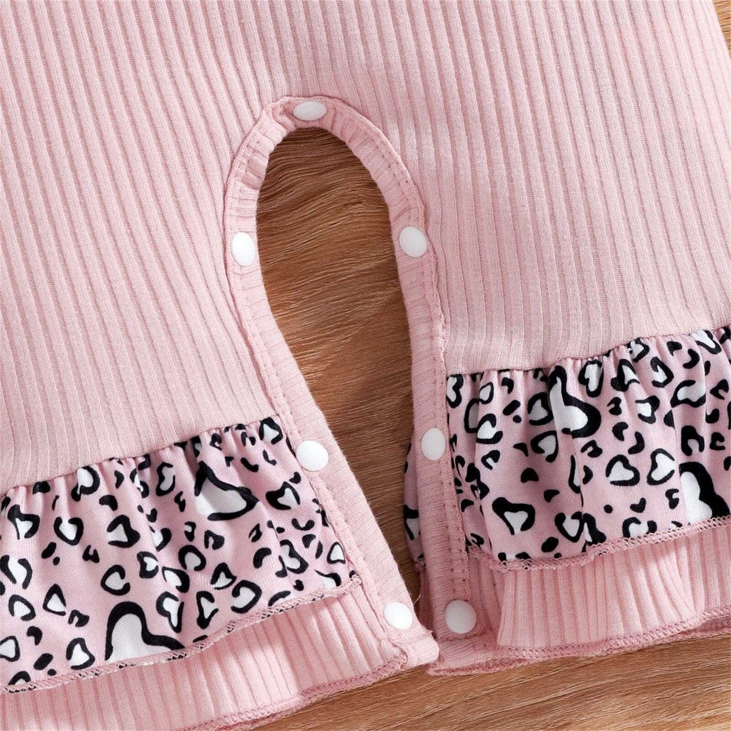 Baby Girls Leopard Print Romper With Headband
