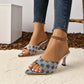Pointed-toe Retro Presbyopic High Heel Slippers