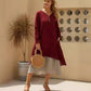 Long Sleeve Fake Two-piece Printed Dress