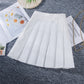 Pleated Skirt Lengthened Elastic Waist Elastic