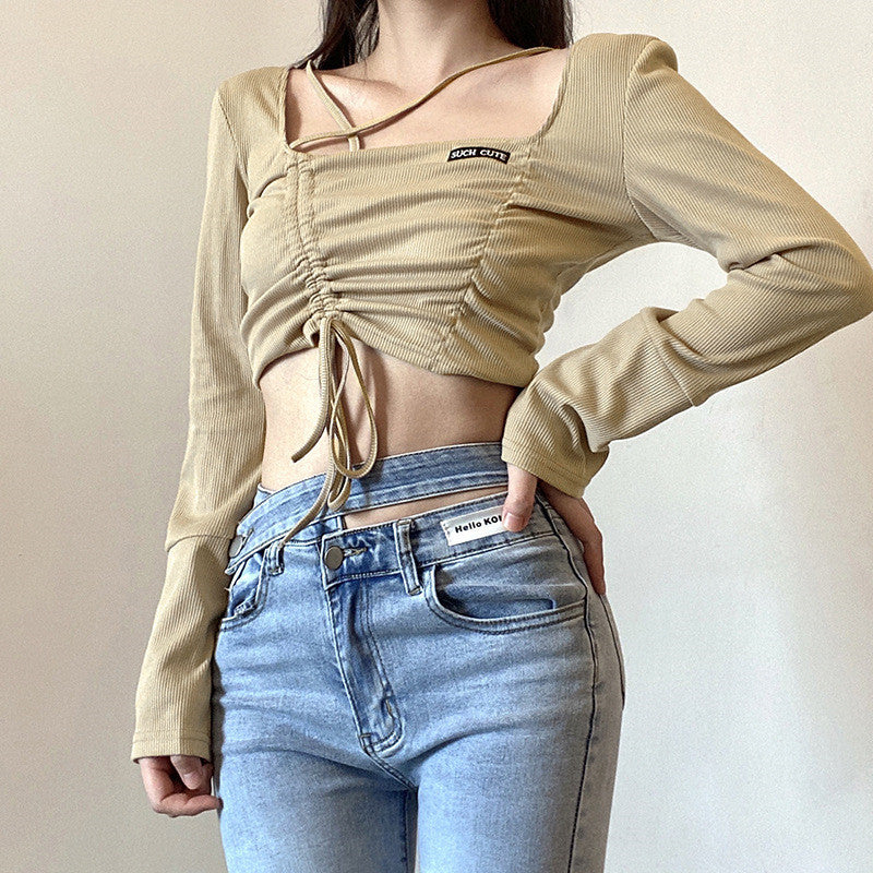 Design Thread Personalized Drawstring Top T-shirt