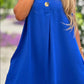 Summer V-neck Sleeveless Dress With Button Decoration Solid Color Casual Loose Straight Dresses Womens Clothing