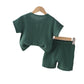 Children's Round Neck Short Sleeve Suit For Girls
