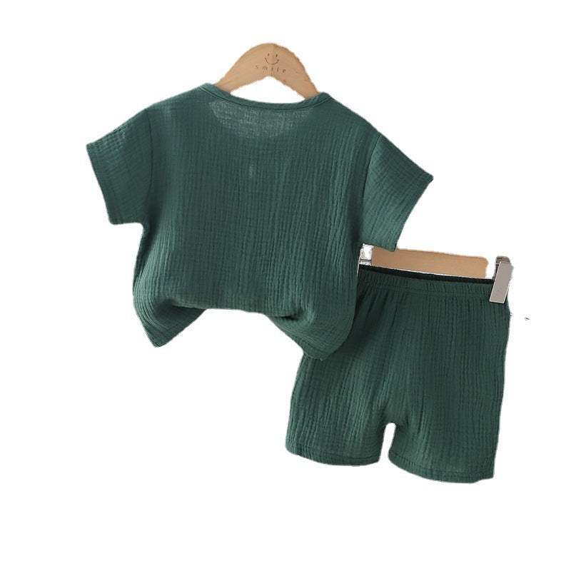 Children's Round Neck Short Sleeve Suit For Girls