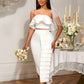 Tube Top White Shirt Asymmetric Hip Skirt Suit
