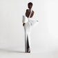 Solid Color Big Bow Slim Fit Bandage One-piece Dress