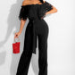 Standard Size Ruffles Off-the-shoulder Jumpsuit