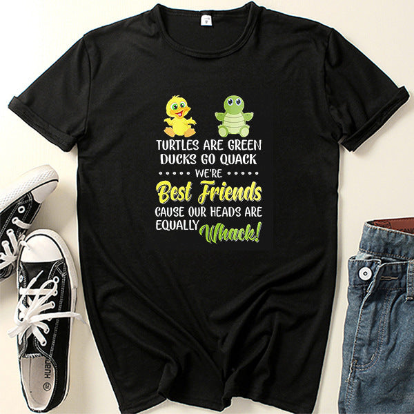 Creative Cartoon Printed Short Sleeve Round Neck T-shirt