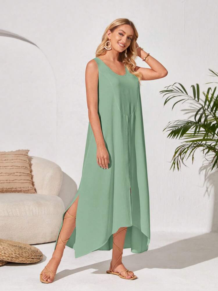 Robe ample décontractée sans manches pour femme