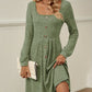 Women's Casual Fashion Loose Solid-Color Ribbed Long-Sleeve Dress