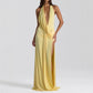 Feminine Solid Color Minimalism And Elegant Ribbon-Trimmed Dress