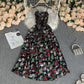 French Style Vintage Floral Bandeau Dress