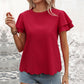Women's Double-layer Ruffle Sleeve Solid Color Top