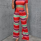 Ladies New Round Neck Printing Suit