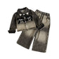 Bow Decoration Wide-leg Pants Fashionable And Stylish Two-piece Set