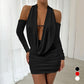 Fashionable Backless Long-Sleeve Dress For Women