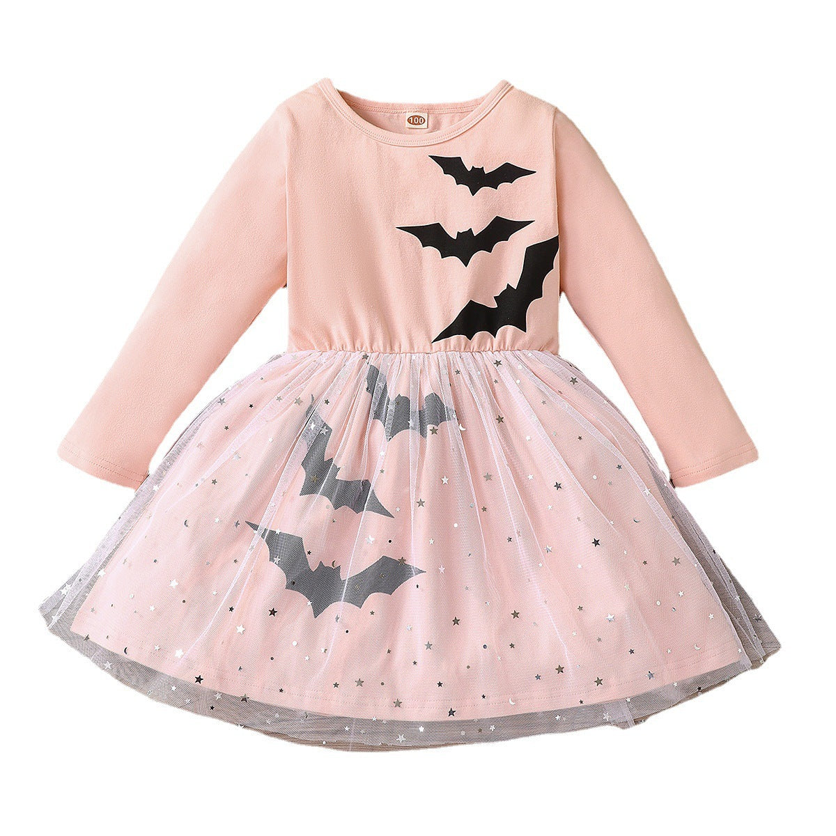 Robe d'Halloween en maille à manches longues pour fille
