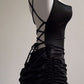 Lace-up Backless Spaghetti Straps Hip Skirt