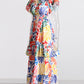 Summer Boat Neck Wooden Ear Design Short Sleeve High Waist Cake Dress