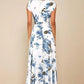 Women's Short-sleeved V-neck Digital Printing Irregular Front Short Back Length Dress