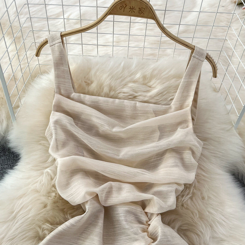 Slim Seaside Vacation Sleeveless Summer Slit Dress