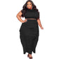 Women's Bodycon Tassel Sleeveless Plus-Size Two-Piece Set