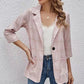 Fashion Plaid Three Quarter Sleeve Small Suit